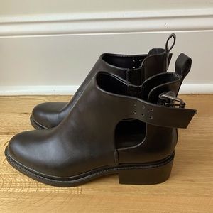 Brand New Black Zara Boots with cut out and silver buckle